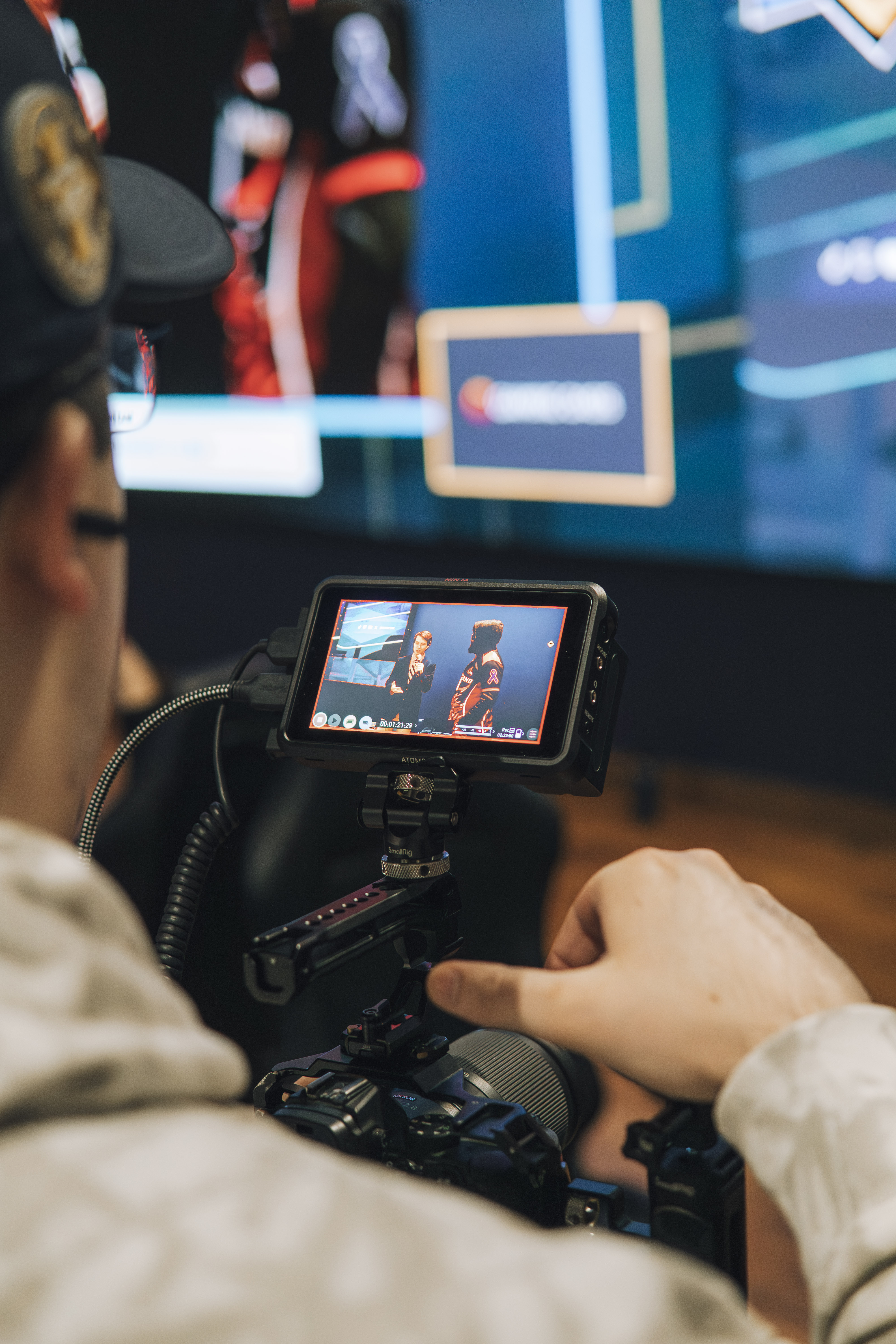 Gaming Oasis production crew filming a live esports interview